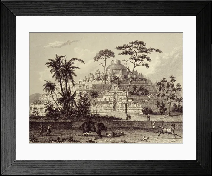 Framed Print : A 19th century engraving of the ruins of Borobudur, Java, Indonesia, Southeast Asia, Asia Framed Print : A 19th century engraving of the ruins of Borobudur, Java, Indonesia, Southeast Asia, Asia