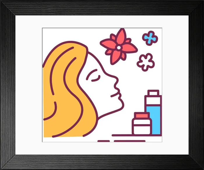 Framed Print : SPA face procedures color line icon Framed Print : SPA face procedures color line icon