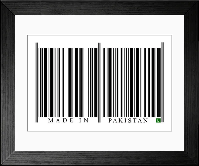 Framed Print : Pakistan Barcode on white background Framed Print : Pakistan Barcode on white background