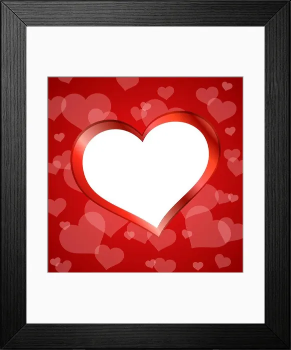 Framed Print : Background abstract red heart frame illustration vector Framed Print : Background abstract red heart frame illustration vector
