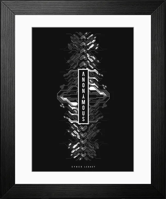 Framed Print : Cyberpunk futuristic poster. Tech Abstract poster template with HUD elements Framed Print : Cyberpunk futuristic poster. Tech Abstract poster template with HUD elements