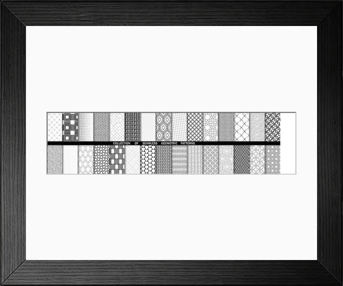 Framed Print : Set of seamless geometric patterns for your designs and backgrounds Framed Print : Set of seamless geometric patterns for your designs and backgrounds