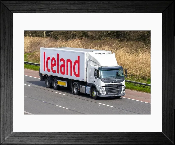 Framed Print : Iceland supermarket chilled HGV Haulage delivery trucks Framed Print : Iceland supermarket chilled HGV Haulage delivery trucks