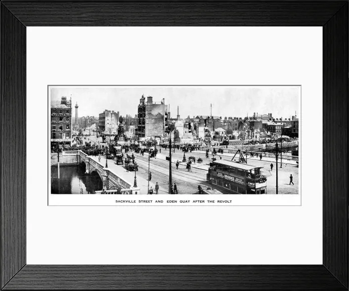 Framed Print : Easter Rising, Sackville Street and Eden Quay after the revolt Framed Print : Easter Rising, Sackville Street and Eden Quay after the revolt