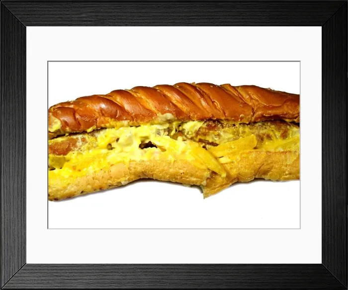 Framed Print : Chicken roll sandwich, two rolled chicken pieces stuffed with mozzarella cheese Framed Print : Chicken roll sandwich, two rolled chicken pieces stuffed with mozzarella cheese