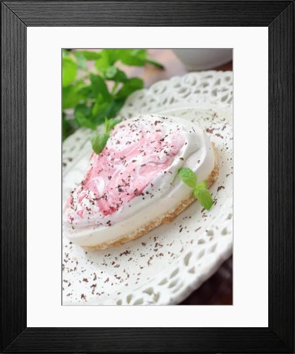 Framed Print : Meringue shaped heart on a ornamental plate Framed Print : Meringue shaped heart on a ornamental plate
