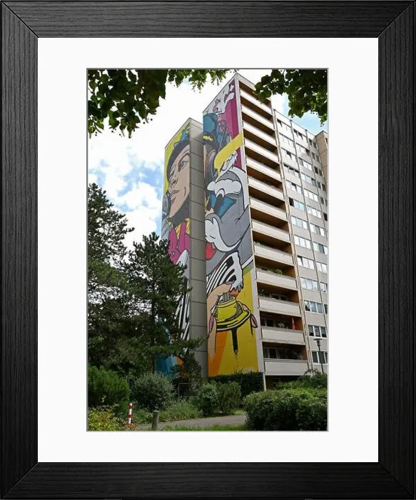 Framed Print : Artpark Tegel, Urban Street Art on 8 high-rise buildings in Berlin Tegel, BustArt; Departure Framed Print : Artpark Tegel, Urban Street Art on 8 high-rise buildings in Berlin Tegel, BustArt; Departure