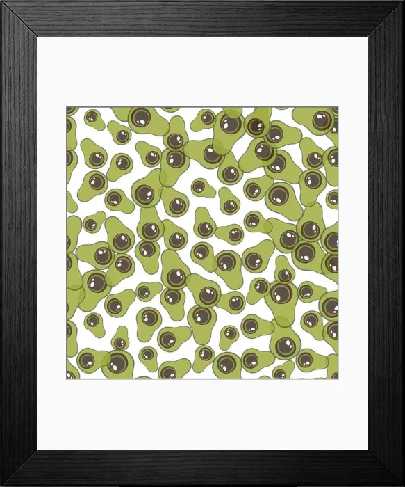 Framed Print : Seamless pattern with green avocado Framed Print : Seamless pattern with green avocado