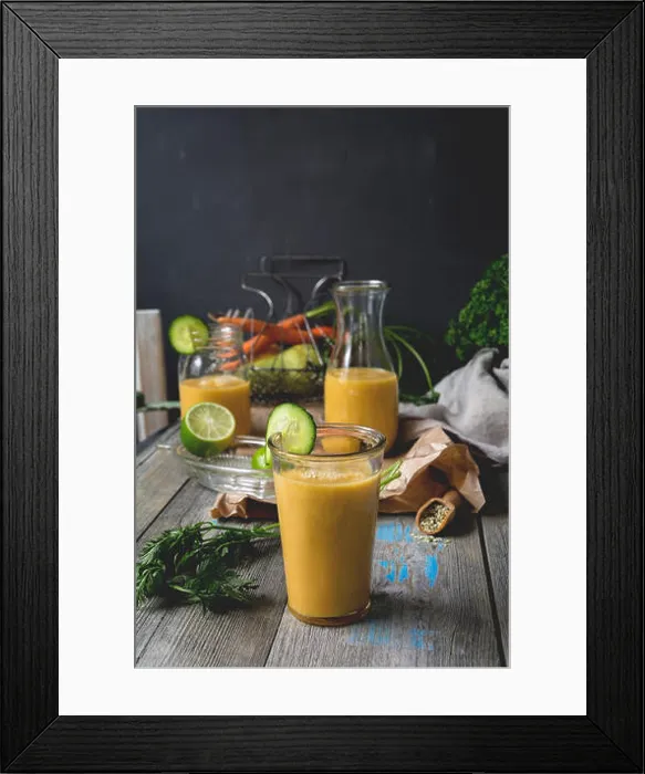 Framed Print : Smoothie with cucumber, carrot, lime, pear and hemp seeds Framed Print : Smoothie with cucumber, carrot, lime, pear and hemp seeds