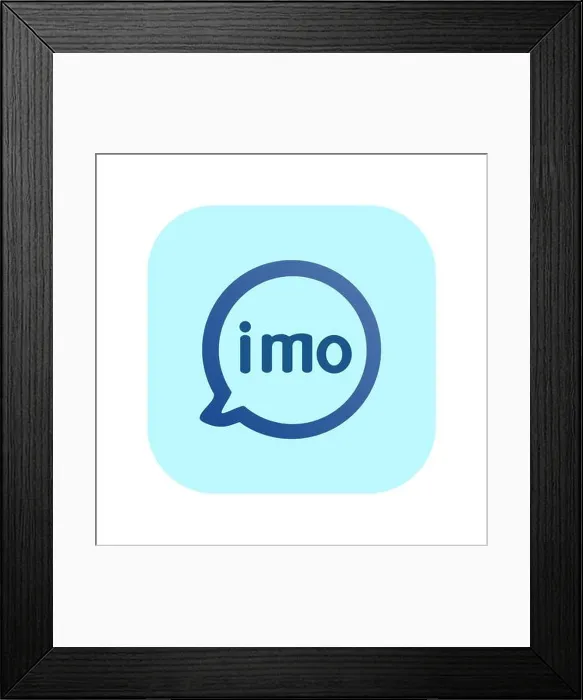 Framed Print : Imo logo. Imo free video calls and chat app logo. Imo video calls and chat app. Kharkiv, Ukraine - October, 2020 Framed Print : Imo logo. Imo free video calls and chat app logo. Imo video calls and chat app. Kharkiv, Ukraine - October, 2020