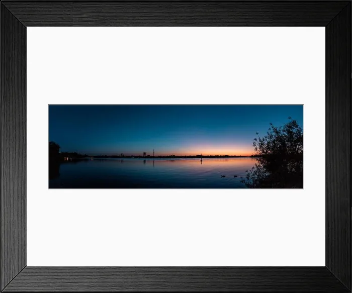 Framed Print : Panorama of the Aussenalster in Hamburg made in calm atmosphere of a spring evening after sunset highlighing Framed Print : Panorama of the Aussenalster in Hamburg made in calm atmosphere of a spring evening after sunset highlighing
