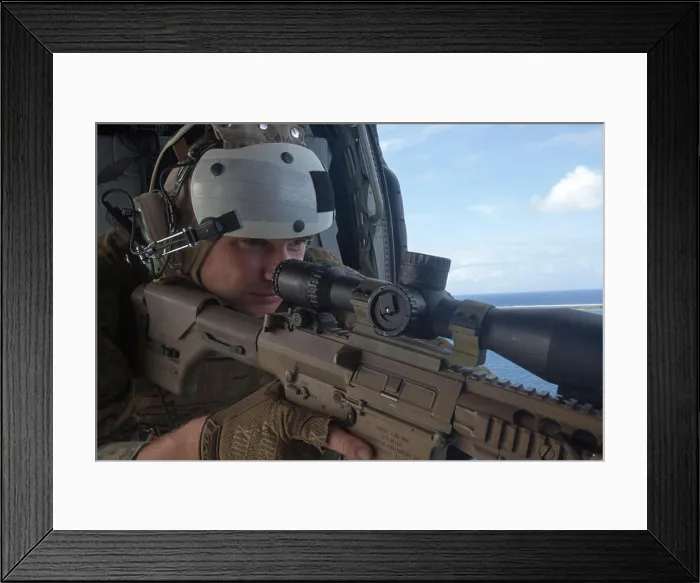 Framed Print : A sniper with Maritime Raid Force Framed Print : A sniper with Maritime Raid Force