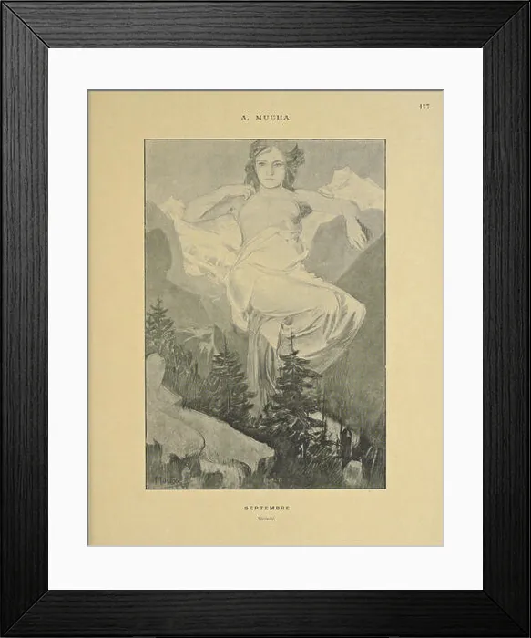 Framed Print : Français : Alphonse Mucha les douze mois Framed Print : Français : Alphonse Mucha les douze mois