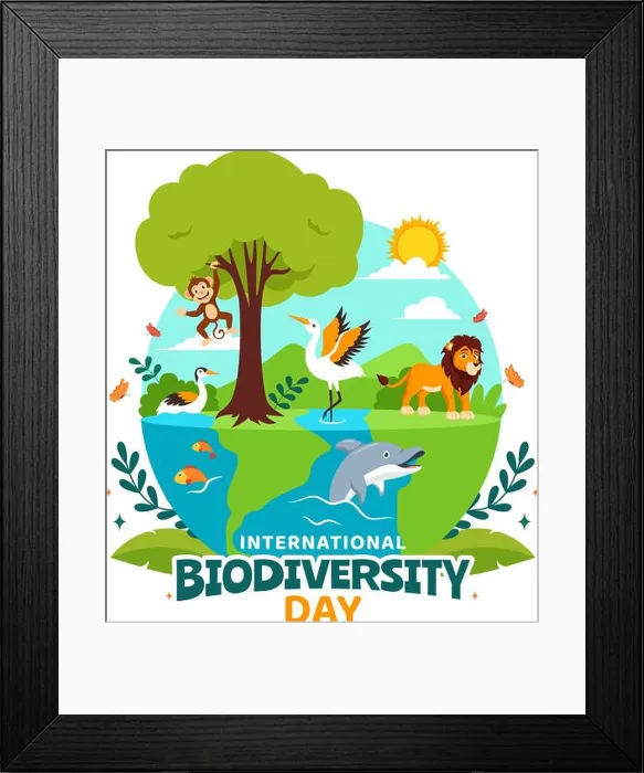 Framed Print : World Biodiversity Day Vector Illustration with Biological Diversity Framed Print : World Biodiversity Day Vector Illustration with Biological Diversity