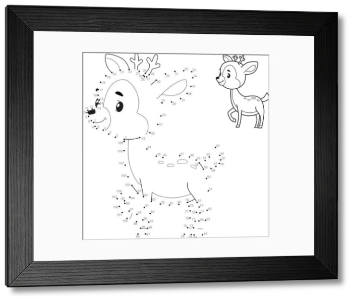 Framed Print : Dot to dot puzzle for children. Connect dots game Framed Print : Dot to dot puzzle for children. Connect dots game