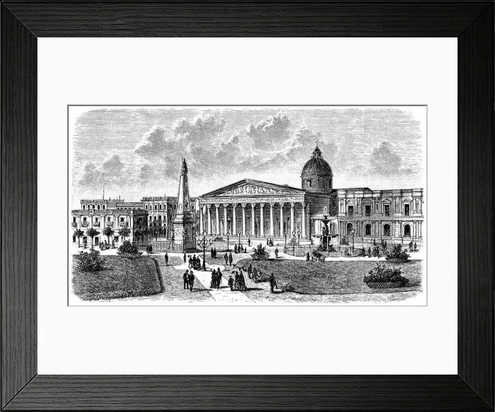 Framed Print : Plaza de la Victoria with Cathedral in Buenos Aires Framed Print : Plaza de la Victoria with Cathedral in Buenos Aires
