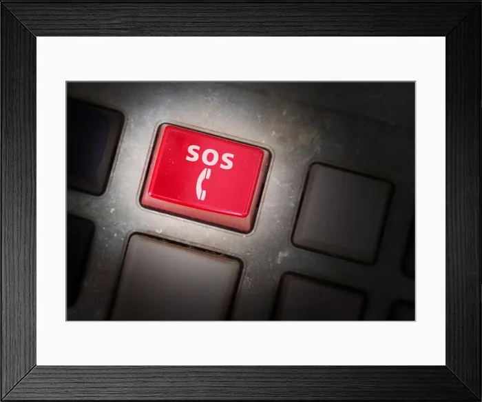 Framed Print : Red button on a dirty old panel Framed Print : Red button on a dirty old panel