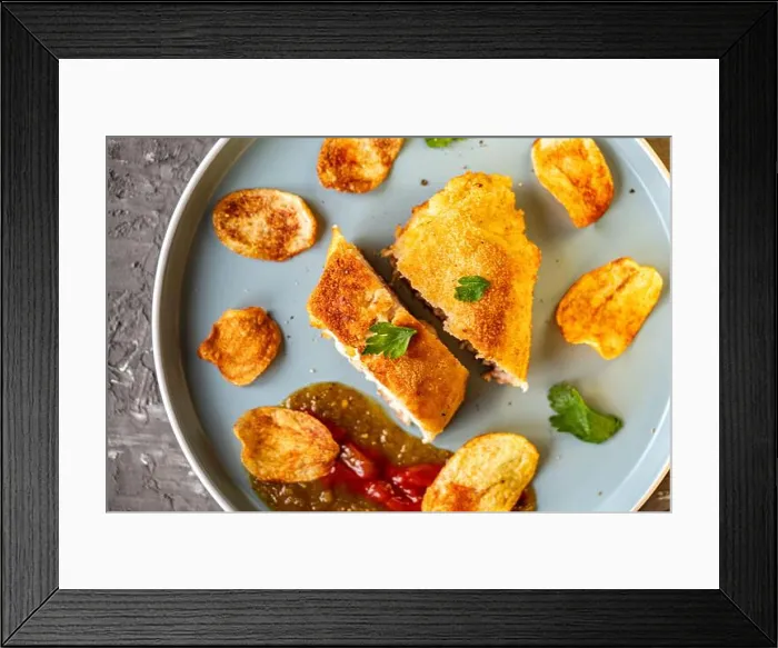 Framed Print : Chicken stuffed with bacon and cheese Framed Print : Chicken stuffed with bacon and cheese