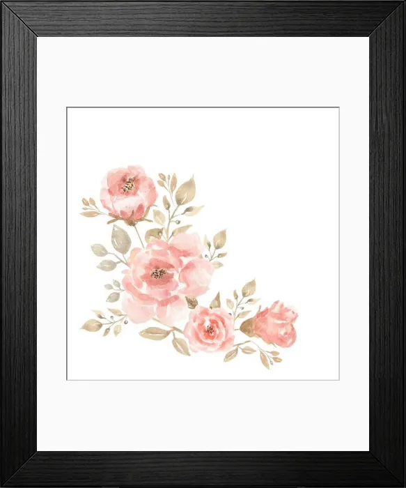 Framed Print : Pink Peony flowers bouquet Clipart Framed Print : Pink Peony flowers bouquet Clipart