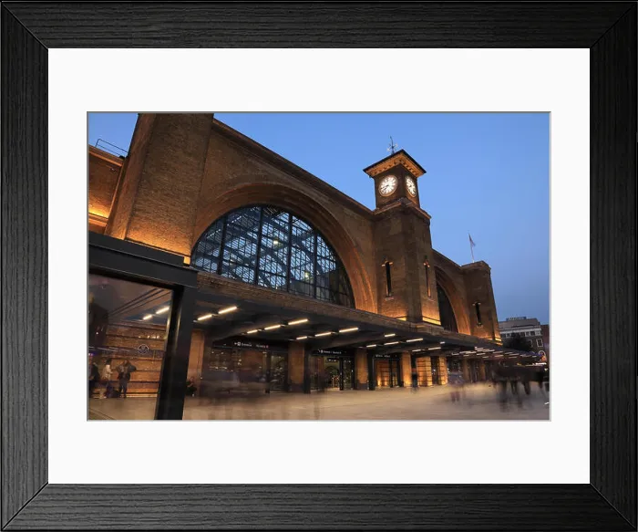 Framed Print : A night time shot of the newly renovated Kings Cross Railway Station, in London, England Framed Print : A night time shot of the newly renovated Kings Cross Railway Station, in London, England