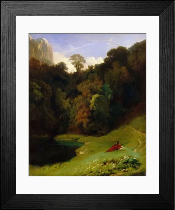 Framed Print : Attributed to Jean-Paul Flandrin; attributed to Hippolyte-Jean Flandrin -- Solitude 1857, 62х52 Framed Print : Attributed to Jean-Paul Flandrin; attributed to Hippolyte-Jean Flandrin -- Solitude 1857, 62х52