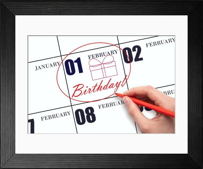 Framed Print : 1st day of February. The hand circles the date on the calendar 1 February Framed Print : 1st day of February. The hand circles the date on the calendar 1 February