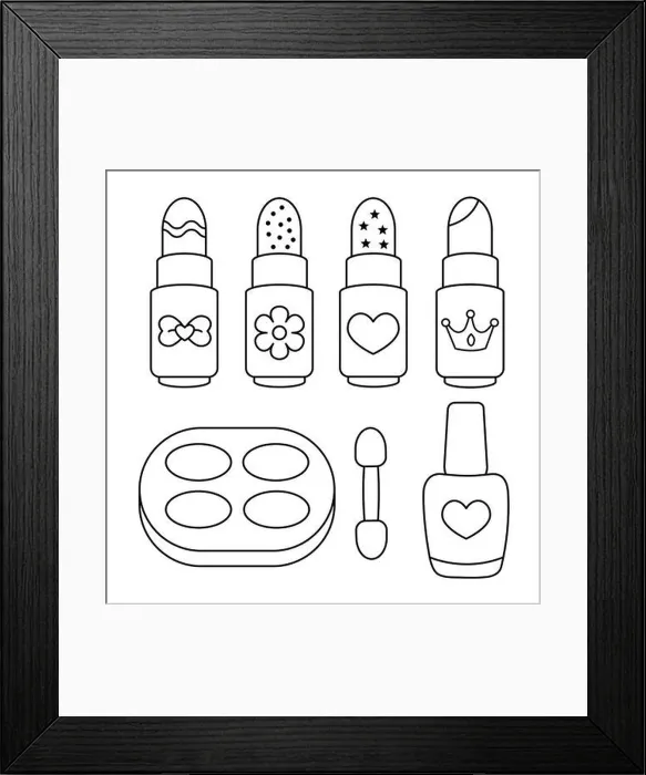 Framed Print : Makeup Coloring Beauty Accessories Framed Print : Makeup Coloring Beauty Accessories