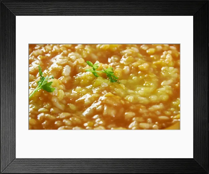Framed Print : Red Curry Rice and Lentil Stew, Indian Lentils With Basmati Rice