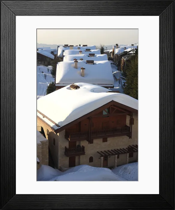 Framed Print : Ski chalets in Faraya Mzaar, Chouf Mountains, Lebanon Framed Print : Ski chalets in Faraya Mzaar, Chouf Mountains, Lebanon