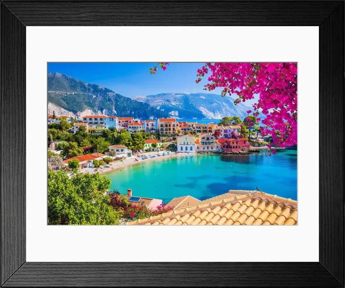 Framed Print : Kefalonia, Greece. Colorful village of Assos in Kefalonia Framed Print : Kefalonia, Greece. Colorful village of Assos in Kefalonia