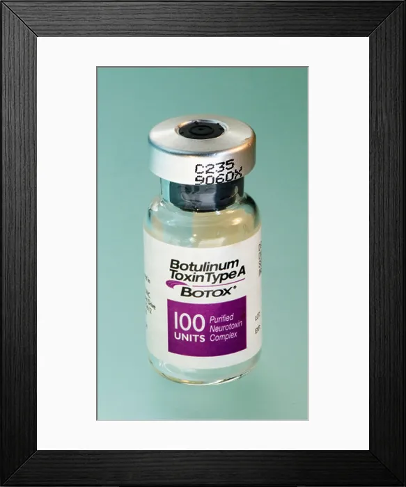 Framed Print : Vial of botulinum toxin type A, Botox Framed Print : Vial of botulinum toxin type A, Botox