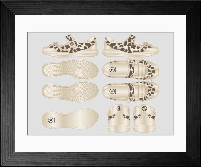 Framed Print : Modern Casual and Fashionable Women's Sneakers Vector Artwork Framed Print : Modern Casual and Fashionable Women's Sneakers Vector Artwork