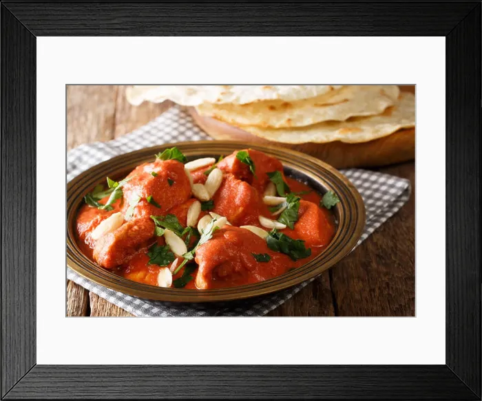 Framed Print : Indian popular food Butter Chicken Murgh Makhani with spicy sauce Framed Print : Indian popular food Butter Chicken Murgh Makhani with spicy sauce