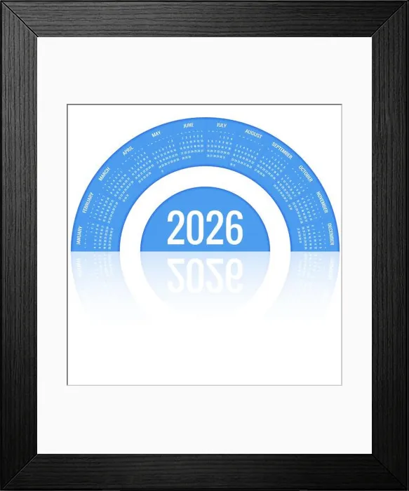 Framed Print : Circular Calendar planner for 2026 Framed Print : Circular Calendar planner for 2026