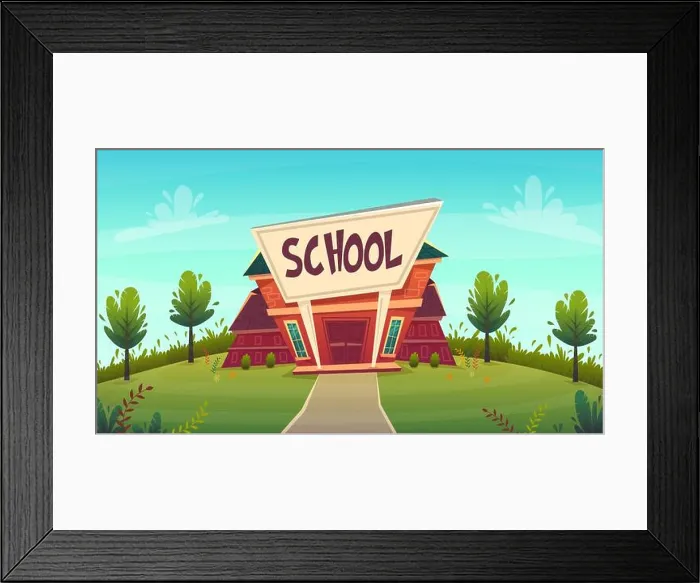 Framed Print : school. day of knowledge funny cartoon background Framed Print : school. day of knowledge funny cartoon background
