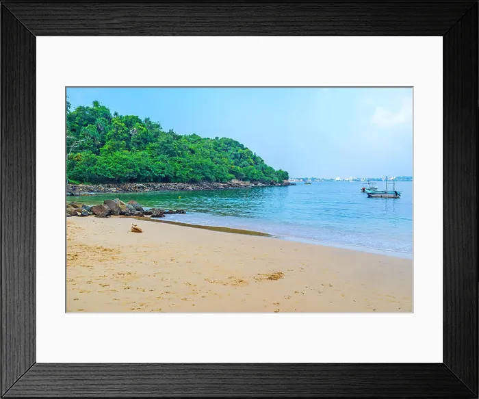 Framed Print : The cozy sand Jungle Beach is the nice place to relax after visiting of Temples on Rumassala Mount Framed Print : The cozy sand Jungle Beach is the nice place to relax after visiting of Temples on Rumassala Mount