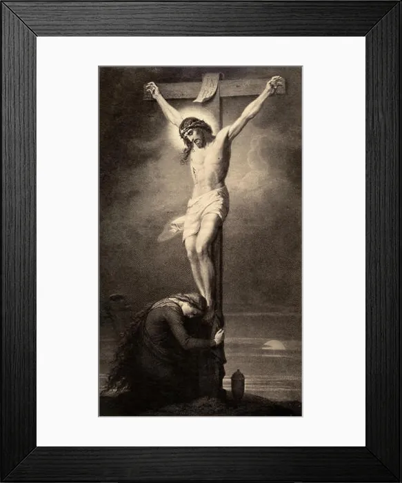Framed Print : Mary Magdalene at the cross, print Framed Print : Mary Magdalene at the cross, print