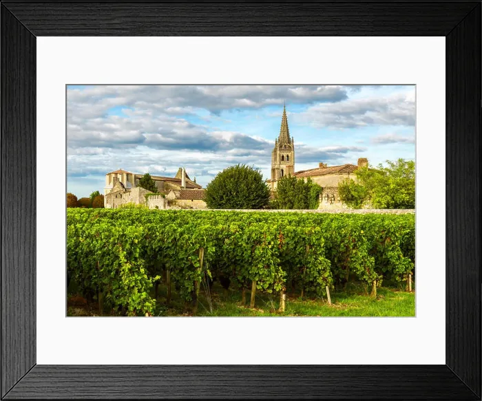 Framed Print : Sunny landscape of bordeaux vineyards in Saint Emilion in Aquitaine region, France on sunny day Framed Print : Sunny landscape of bordeaux vineyards in Saint Emilion in Aquitaine region, France on sunny day