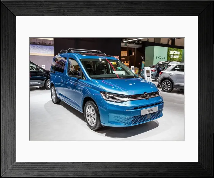 Framed Print : Volkswagen Caddy eHybrid plug-in hybrid MPV at the Autosalon European Motor Show. Brussels, Belgium - January 13, 2023 Framed Print : Volkswagen Caddy eHybrid plug-in hybrid MPV at the Autosalon European Motor Show. Brussels, Belgium - January 13, 2023
