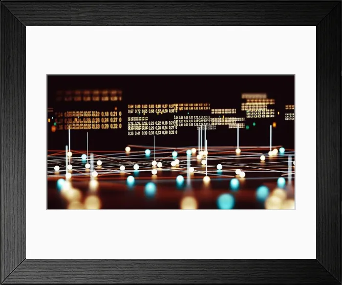 Framed Print : Data volume analysis and computer science industry.3d illustration Framed Print : Data volume analysis and computer science industry.3d illustration