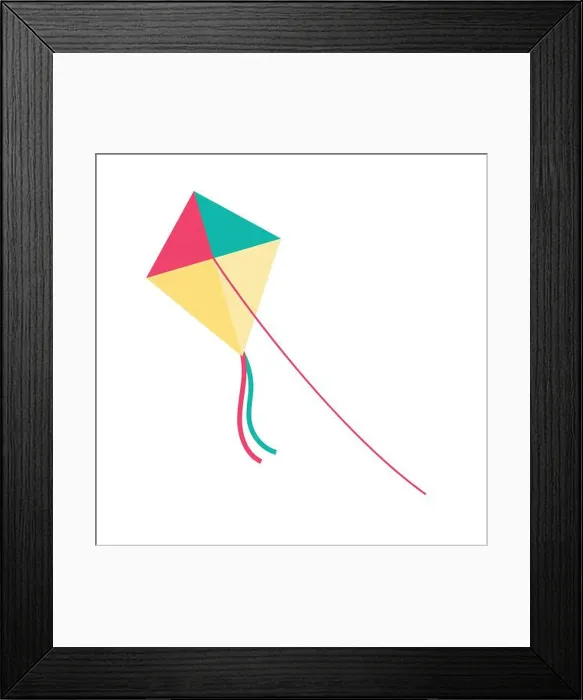 Framed Print : Kite flying on thread background