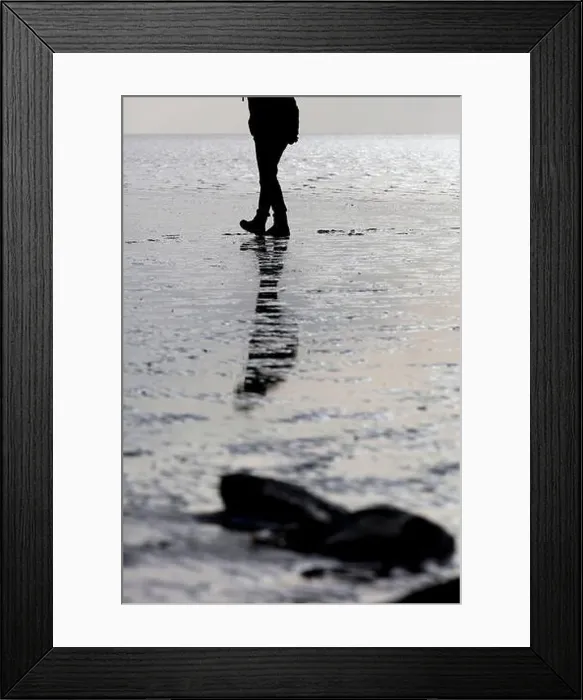 Framed Print : Wadden Sea, people, people, walk, Norddeich, back light, silhouette, North Sea, East Frisia, Lower Saxony, Germany Framed Print : Wadden Sea, people, people, walk, Norddeich, back light, silhouette, North Sea, East Frisia, Lower Saxony, Germany