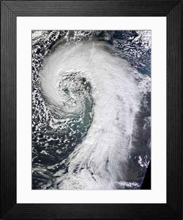 Framed Print : NASA's Terra satellite captured this image of an extratropical cyclone bearing down on the United Kingdom on February Framed Print : NASA's Terra satellite captured this image of an extratropical cyclone bearing down on the United Kingdom on February