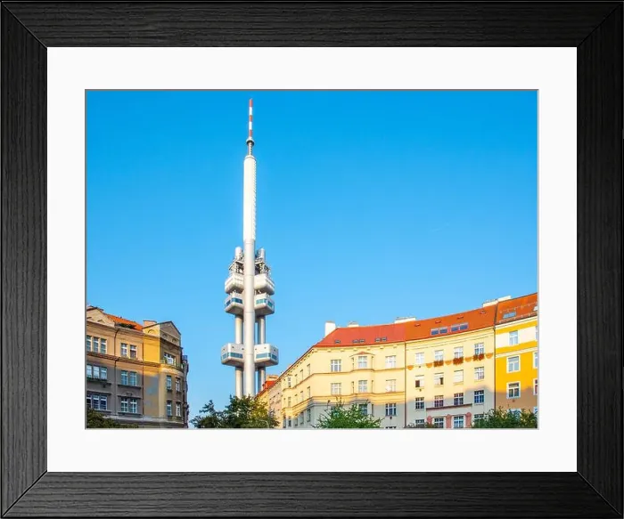 Framed Print : Zizkov Television Tower in Prague, Czech Republic