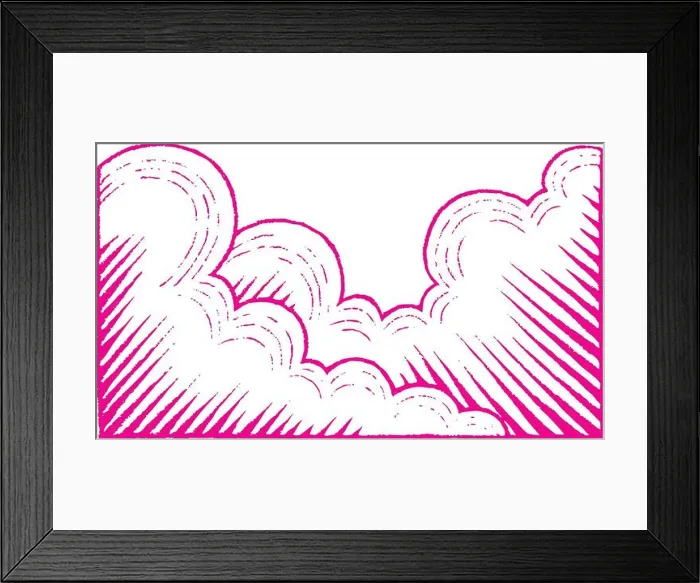 Framed Print : Illustration of Magenta Colored Vectorized Ink Sketch of Clouds isolated on a White Background Framed Print : Illustration of Magenta Colored Vectorized Ink Sketch of Clouds isolated on a White Background