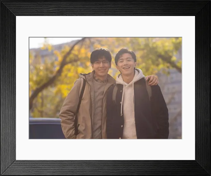 Framed Print : Portrait of cheerful Chinese college students Framed Print : Portrait of cheerful Chinese college students