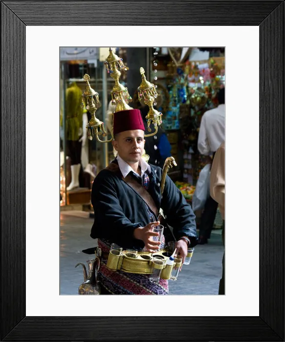 Framed Print : Tamarind Juice Vendor in the Hamidiyya Souk in the Old City in Damascus Syria Framed Print : Tamarind Juice Vendor in the Hamidiyya Souk in the Old City in Damascus Syria