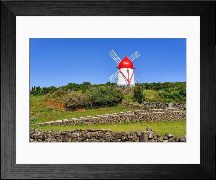 Framed Print : Fontes traditional windmill. Graciosa island, Azores islands. Portugal Framed Print : Fontes traditional windmill. Graciosa island, Azores islands. Portugal