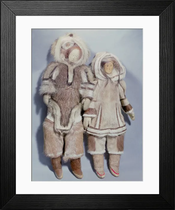 Framed Print : toys, dolls, 'Two women in fur clothing' Framed Print : toys, dolls, 'Two women in fur clothing'