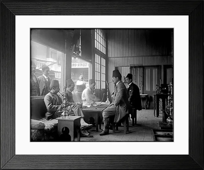 Framed Print : Smoking hookah pipes at the California Midwinter International Exposition Framed Print : Smoking hookah pipes at the California Midwinter International Exposition